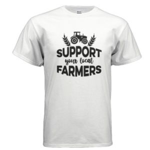 Gildan White Support Your Local Farmers Tee